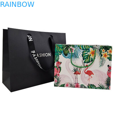 Logo di marca personalizzato con carta nera di lusso confezioni per abbigliamento regalo borsa da shopping confezioni di carta