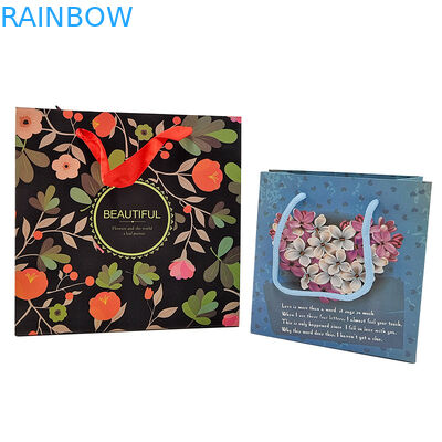 Stampa del logo personalizzato imballaggio carta kraft riutilizzabile con manico imballaggio carta kraft borsa regalo