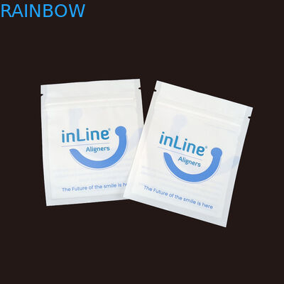 Sacchetti di imballaggio a ziplock riutilizzabili per allineatori chiari e invisibili Sacchetti di imballaggio per rimozione ortodontica