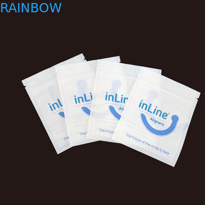 Sacchetti di imballaggio a ziplock riutilizzabili per allineatori chiari e invisibili Sacchetti di imballaggio per rimozione ortodontica