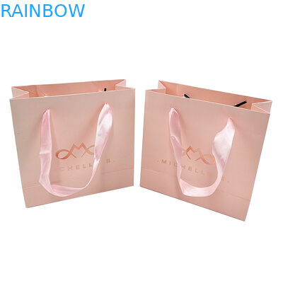 Logo stampato su misura elegante bianco nero borse da regalo di carta abbigliamento di lusso borsa da shopping di carta boutique con manico a nastro