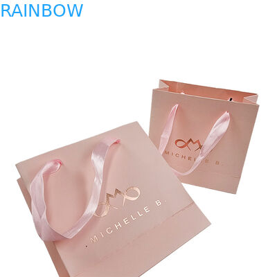 Logo stampato su misura elegante bianco nero borse da regalo di carta abbigliamento di lusso borsa da shopping di carta boutique con manico a nastro