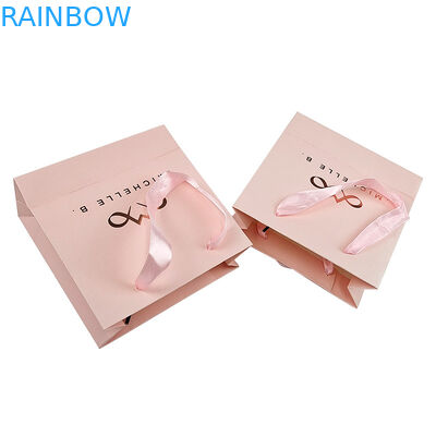 Logo stampato su misura elegante bianco nero borse da regalo di carta abbigliamento di lusso borsa da shopping di carta boutique con manico a nastro