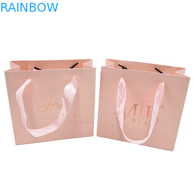 Logo stampato su misura elegante bianco nero borse da regalo di carta abbigliamento di lusso borsa da shopping di carta boutique con manico a nastro