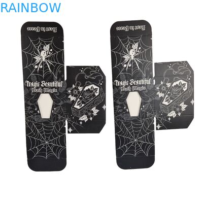 Scatola di carta nera quadrata su misura di alta qualità con vetrina frontale vuota speciale Imballaggio alimentare Scatola regalo in cartone bianco