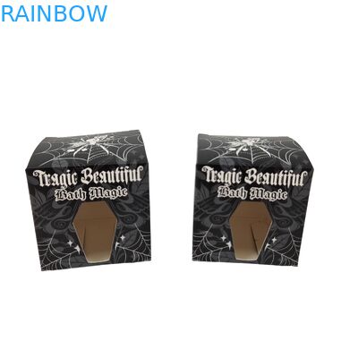 Scatola di carta nera quadrata su misura di alta qualità con vetrina frontale vuota speciale Imballaggio alimentare Scatola regalo in cartone bianco