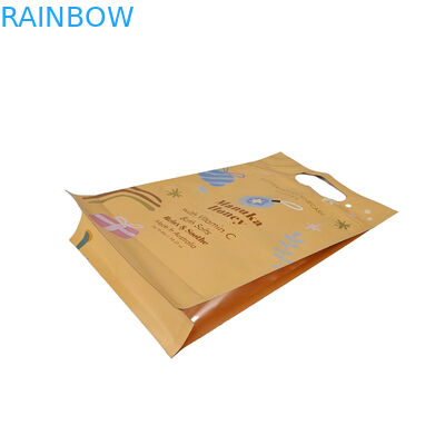 Disegno personalizzato Stampato Matte Quadrato Flat Bottom Side Gusset Plastico Mylar Foil Logo Packaging Bag Easy Tear Zipper Bags