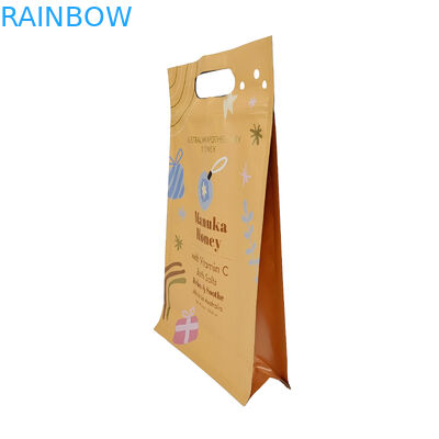 Bottom Gusset Plastic Zip Bag Plastic Square Flat Bottom Bag Food Packaging Side Seal Pet Food Bag Con Manico