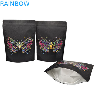 Sacchetti Mylar ri-chiudibili personalizzati Sacchetto di imballaggio in carta kraft stand up per fiori sacchetto a cerniera biodegradabile con spot UV