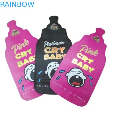 Borsa per bambini stampata su misura con ziplock olografico a taglio a stampo a stampo Mylar 3.5g forma speciale Borsa di imballaggio commestibile gommosa
