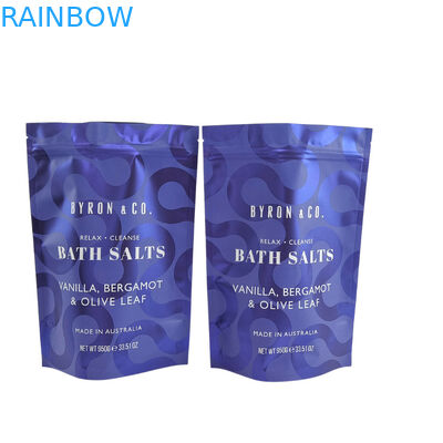 Matte stampato sacchetto di imballaggio chiudibile con cerniera di zip blocco di plastica bagno di sale corpo scrub in piedi sacchetto con cerniera