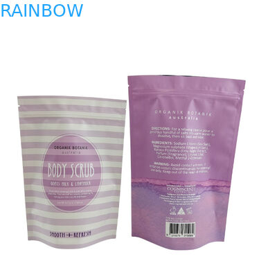 Matte stampato sacchetto di imballaggio chiudibile con cerniera di zip blocco di plastica bagno di sale corpo scrub in piedi sacchetto con cerniera