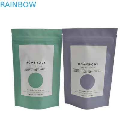 Chiusura a cerniera riciclabile Borsa in posizione eretta Fogli di alluminio Pulito per il corpo Goditi il bagno Spa Immersione sale marino imballaggio in plastica biodegradabile