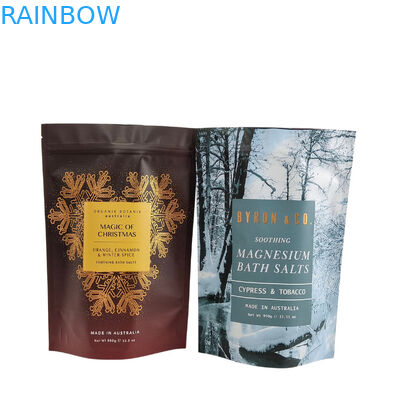 Stampa del logo su misura Ziplock sacchetto corpo scrub sapone bomba da bagno imballaggio carta di alluminio sacchetto di plastica zipper sacchetti di sale da bagno