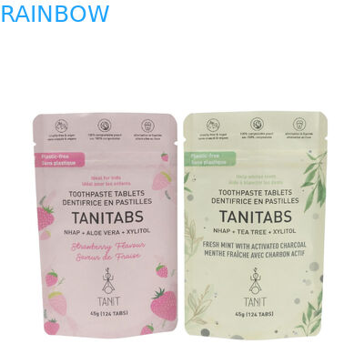 Stampa di marca personalizzata Compostabile Polietilene biodegradabile per alimenti Carta Kraft Stand Up Pouch Mylar Ziplock Bags