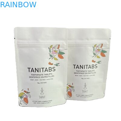 Stampa digitale riutilizzabile biodegradabile Eco-friendly Stand Up Bag White Kraft Paper Zip Lock Zipper Bag