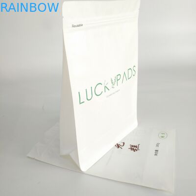 Stampa digitale riutilizzabile biodegradabile Eco-friendly Stand Up Bag White Kraft Paper Zip Lock Zipper Bag