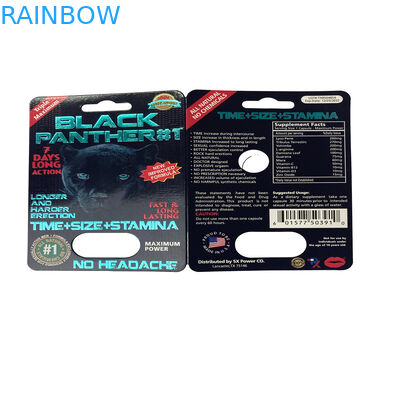 Mercato USA Pillole sessuali Carta Blister Card Packaging For Rhino 69 / Tiger/ Black Mamba Pills