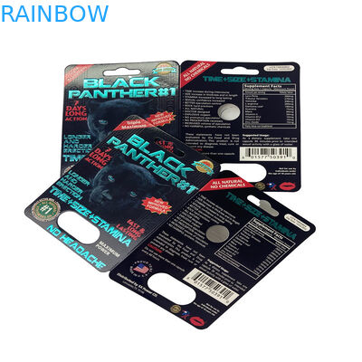 Mercato USA Pillole sessuali Carta Blister Card Packaging For Rhino 69 / Tiger/ Black Mamba Pills