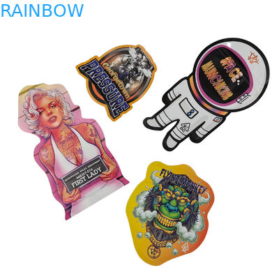 Sacchetti per caramelle a forma di ziplock a misura di plastica a forma speciale a prova di bambino a prova di odore 3.5g 7g sacchetti a forma di Mylar