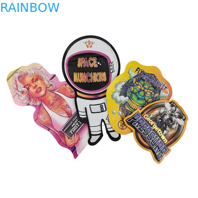 Sacchetti per caramelle a forma di ziplock a misura di plastica a forma speciale a prova di bambino a prova di odore 3.5g 7g sacchetti a forma di Mylar