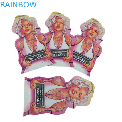 Forma stampata su misura Mini sacchetto Mylar 1g 3.5g 7g 14g 28g Funghi Bambino resistente all'odore Soft Touch Proof Cali Pack Sacchetto Mylar