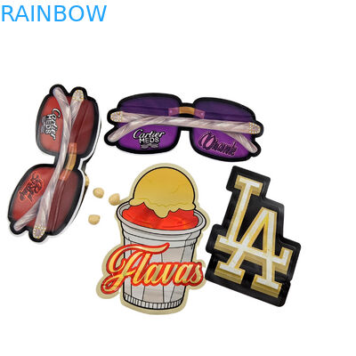 3.5g imballaggio personalizzato e stampa del logo speciale unico a forma interna stampato olografico a stampa stampata sacchetto Mylar