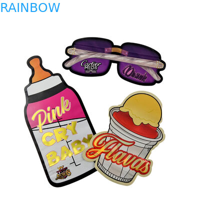 3.5g imballaggio personalizzato e stampa del logo speciale unico a forma interna stampato olografico a stampa stampata sacchetto Mylar