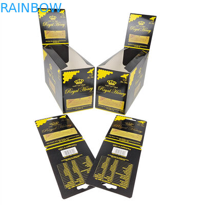 Vuoto! alta qualità carta stampata su misura scatola carta cartoni carta scatola di carta di superficie nera lucida per Royal Honey Packa