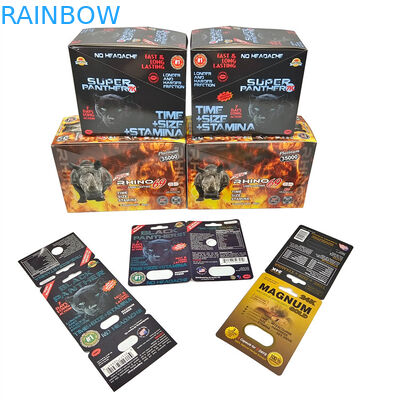 Vendita a caldo Pille di rinoceronte sigillo di miele Foglio di alluminio puro sacchetti stratificati Bottiglia Carta di effetto 3D Scatola di imballaggio