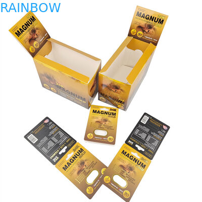 Stampa su misura Vendita a caldo Ampliamento Pille Rhino Imballaggio per Uomini Carta da mostra in magazzino Scatola Cartoni di carta