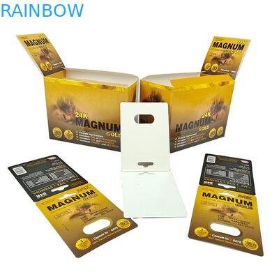 Pillone sessuale di alta qualità 3d Blister Cartellone di imballaggio Rhino maschio Pillone di potenziamento Cartellone di imballaggio con scatole di carta da visuale