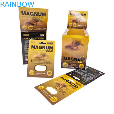 Pillone sessuale di alta qualità 3d Blister Cartellone di imballaggio Rhino maschio Pillone di potenziamento Cartellone di imballaggio con scatole di carta da visuale