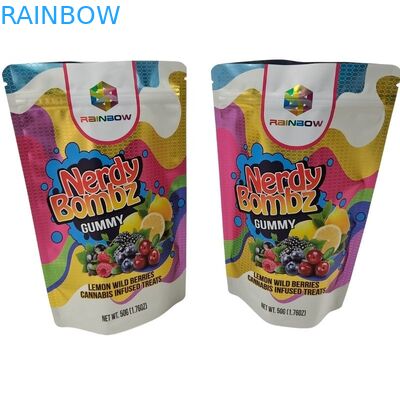 Stampa stampata su misura Stampa digitale basso MOQ Colore nero Stand Up Pouch Sacchetti di imballaggio in foglio di alluminio