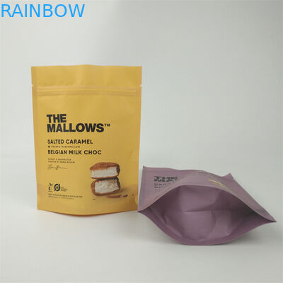 Carta Kraft biodegradabile a misura Stand Up Child Proof Zip Lock Sacchetti di imballaggio per snack e bar