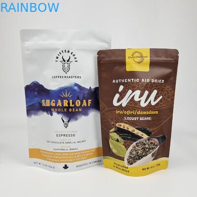 Stampa digitale carta d'alluminio personalizzata ricapsulabile in piedi a prova di odore cerniera Mylar imballaggio sacchetti sacchetti per lo stoccaggio degli alimenti