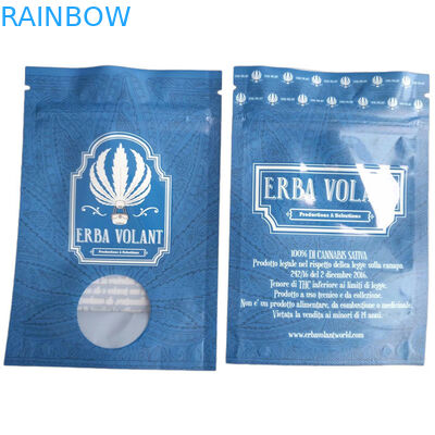 Sacchetto antiodore con macchia UV lucida finestra 3.5g sacchetti di imballaggio di fiori CBD con cerniera