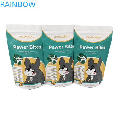 Logo personalizzato Stand Up Pouch Kraft Paper Bag per Dog Treat Digital Print Sacchetti Mylar resealable