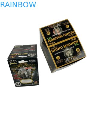 Ingrosso di compresse per rinoceronte stampate su misura Imballaggio Scatole di carta con cartone di carta Imballaggio di pillole di potenziamento