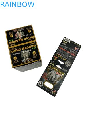 Ingrosso di compresse per rinoceronte stampate su misura Imballaggio Scatole di carta con cartone di carta Imballaggio di pillole di potenziamento