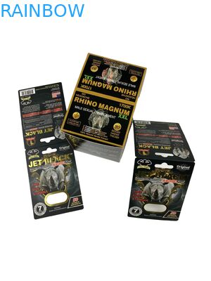 Vendita a caldo Pillole personalizzate per il miglioramento della salute Imballaggio Carta Cardino Rinoceronte Pillola Carta carta stampata con vescica