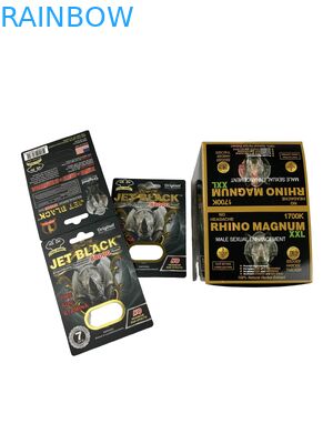 Vendita a caldo Pillole personalizzate per il miglioramento della salute Imballaggio Carta Cardino Rinoceronte Pillola Carta carta stampata con vescica