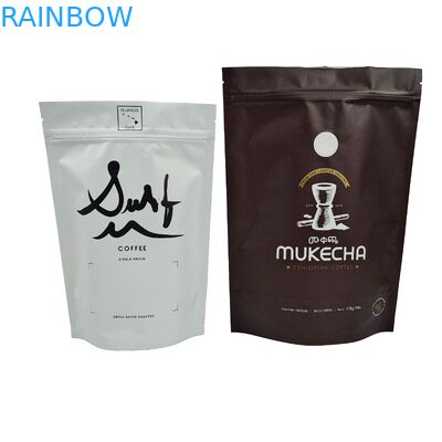 Fogli d'alluminio stampato effetto metallico Stand up pouch Custom design sacchetti di plastica di qualità alimentare per caffè