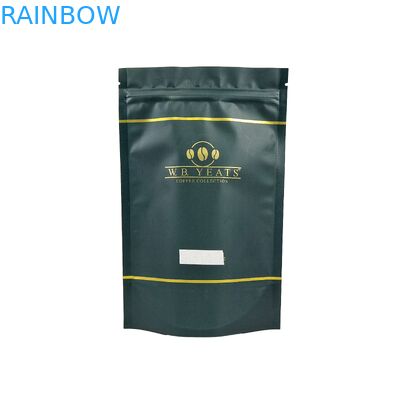 Logo stampato borse a cerniera riutilizzabili customizzate stand up Food Grade Coffee Bean Aluminum Foil Plastic Bag