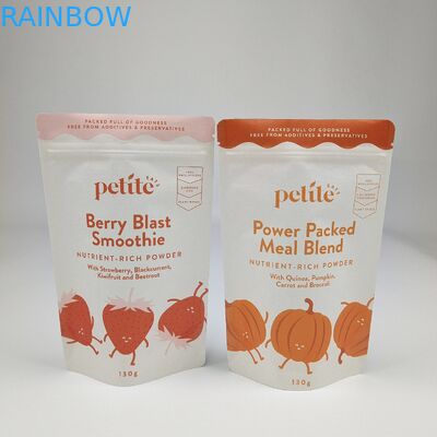 Ricaricabile Zipper White Brown Kraft Paper Bag Custom Food Nut Peanut Tea Candy Cookie Packaging Stand Up Bag With Logo