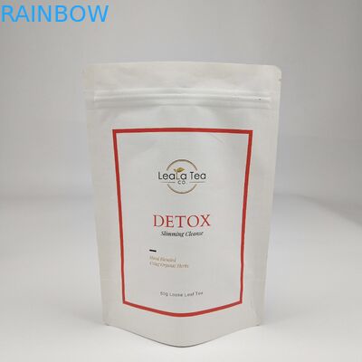 Ricaricabile Zipper White Brown Kraft Paper Bag Custom Food Nut Peanut Tea Candy Cookie Packaging Stand Up Bag With Logo