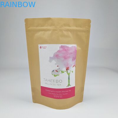 Doypack Ziplock Brown White Kraft Craft Paper Standing Up Bags Imballaggi alimentari Sacchetti con cerniera a prova di odore