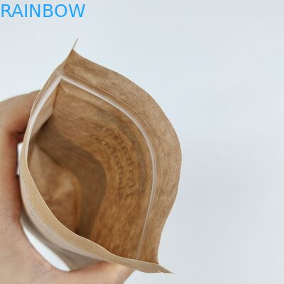 Doypack Ziplock Brown White Kraft Craft Paper Standing Up Bags Imballaggi alimentari Sacchetti con cerniera a prova di odore