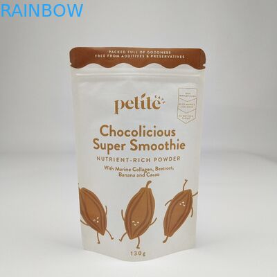 Campione gratuito Doypack riciclabile Zipper Kraft Paper Bag Custom Tea Bags Ziplock White Stand Up Bag