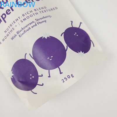 Borsa Stand Up con cerniera Kraft Carta artigianale stampata su misura Ricaricabile con cerniera Doypack Sacchetti di imballaggio alimentare